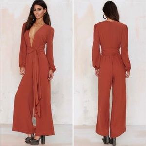 NWT Glamorous / NastyGal Rust
Wide Leg Jumpsuit - Size Small